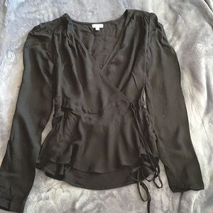 Black faux wrap top